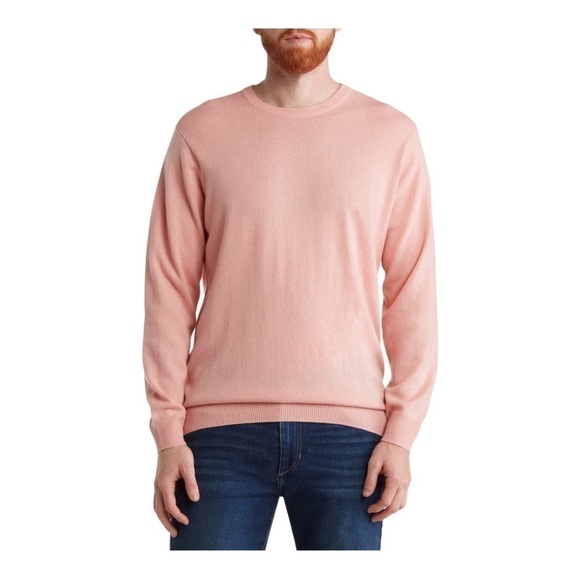 𝅺RODD & Gunn Merino Wool & Cashmere Crew Neck Sweater in light pink - Picture 1 of 15